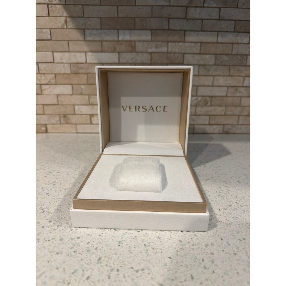 Versace Watch Box White Gold Jewelry Case Display Storage Original